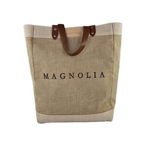 Apolis + Magnolia Global Citizen Reusable Market Bag Leather Trim Handle Tote